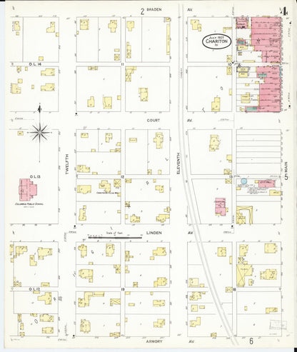 Sanborn Fire Insurance Map from Chariton, Lucas County, Iowa (1907), Sheet #0004 - Historic Sanborn Fire Insurance Map Print