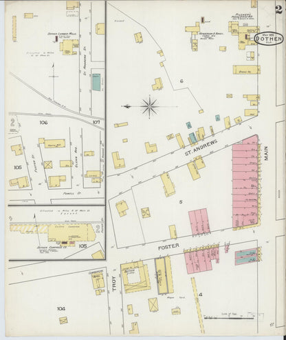 Sanborn Fire Insurance Map from Dothan, Houston County, Alabama (1893), Sheet #0002 - Complete Map Set gallery image, historic Sanborn map, vintage wall art, Alabama Alabama