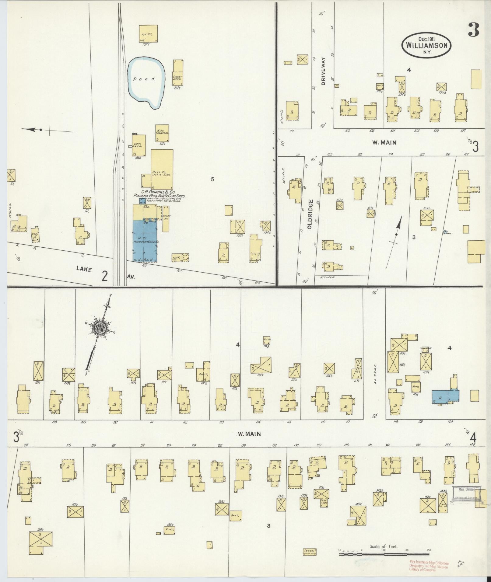 Sanborn Fire Insurance Map from Williamson, Wayne County, New York (1911), Sheet #0003 - Complete Map Set gallery image, historic Sanborn map, vintage wall art, New York New York