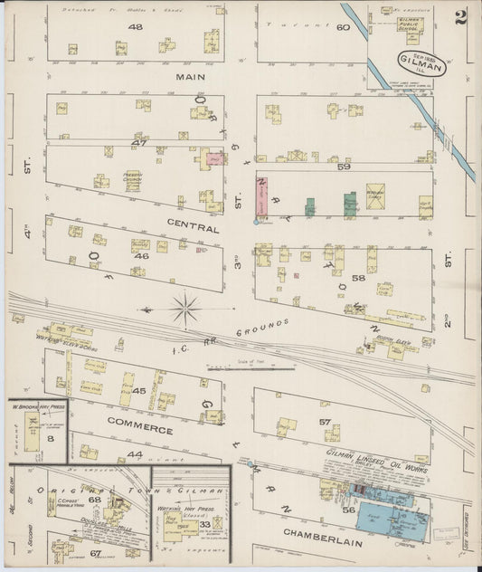Sanborn Fire Insurance Map from Gilman, Iroquois County, Illinois (1885), Sheet #0002 - Historic Sanborn Fire Insurance Map Print, vintage old map wall art, antique decor, genealogy gift, Illinois Illinois map