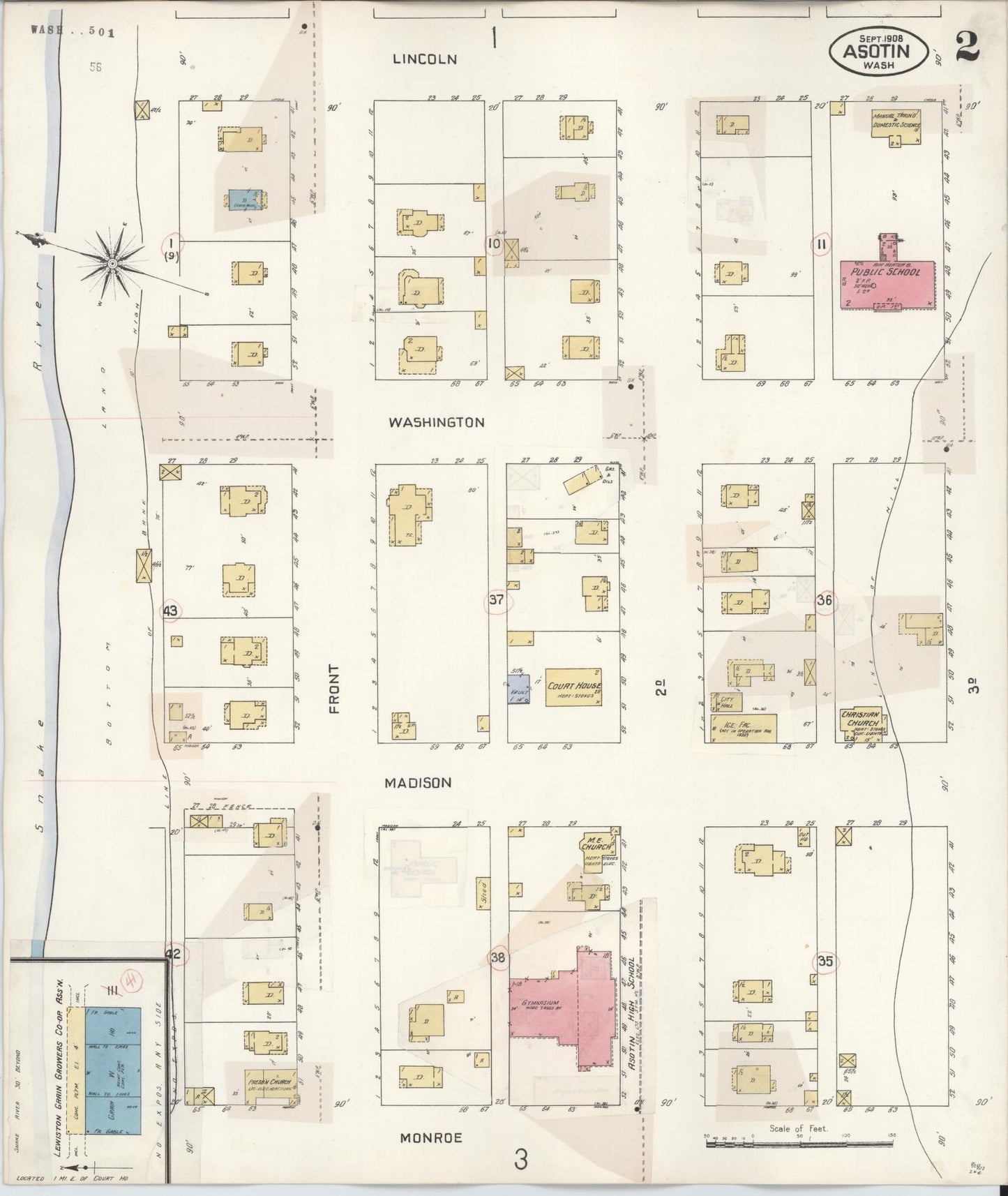 Sanborn Fire Insurance Map from Asotin, Asotin County, Washington (1930), Sheet #0002 - Complete Map Set gallery image, historic Sanborn map, vintage wall art, Washington Washington