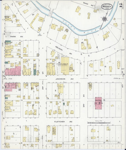 Sanborn Fire Insurance Map from Warren, Marshall County, Minnesota (1909), Sheet #0002 - Historic Sanborn Fire Insurance Map Print, vintage old map wall art, antique decor, genealogy gift, Minnesota Minnesota map