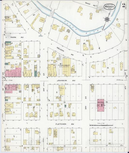 Sanborn Fire Insurance Map from Warren, Marshall County, Minnesota (1909), Sheet #0002 - Historic Sanborn Fire Insurance Map Print, vintage old map wall art, antique decor, genealogy gift, Minnesota Minnesota map