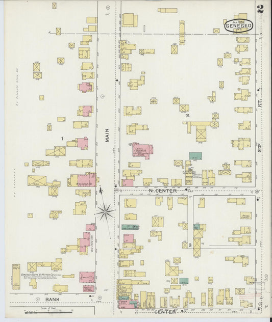 Sanborn Fire Insurance Map from Geneseo, Livingston County, New York (1894), Sheet #0002 - Historic Sanborn Fire Insurance Map Print, vintage old map wall art, antique decor, genealogy gift, New York New York map