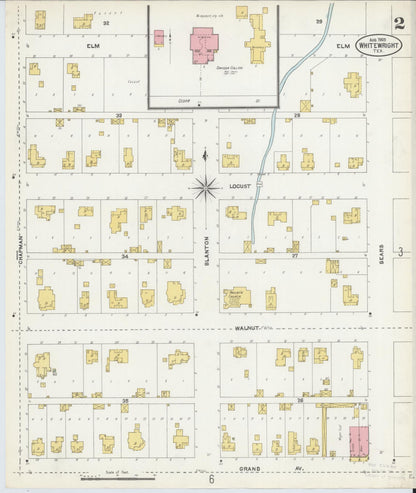 Sanborn Fire Insurance Map from Whitewright, Grayson County, Texas (1905), Sheet #0002 - Complete Map Set gallery image, historic Sanborn map, vintage wall art, Texas Texas