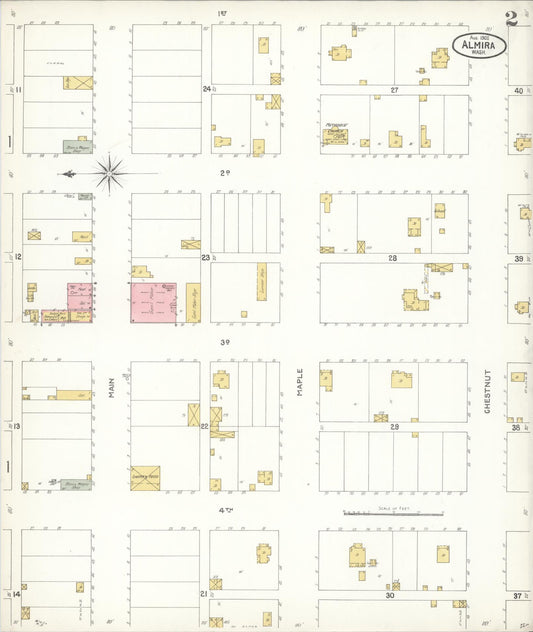Sanborn Fire Insurance Map from Almira, Lincoln County, Washington (1905), Sheet #0002 - Historic Sanborn Fire Insurance Map Print, vintage old map wall art, antique decor, genealogy gift, Washington Washington map