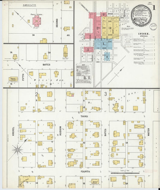 Sanborn Fire Insurance Map from Wellsville, Montgomery County, Missouri (1900), Sheet #0001 - Complete Map Set gallery image, historic Sanborn map, vintage wall art, Missouri Missouri