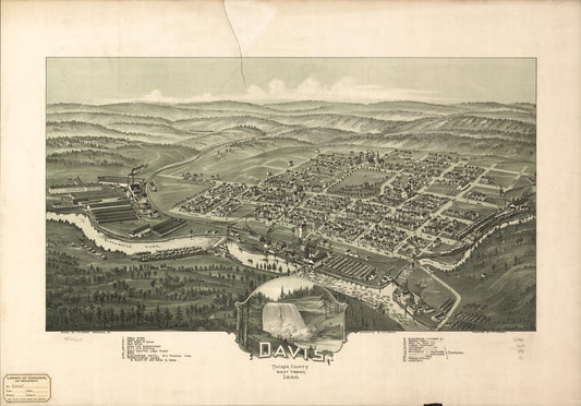 Davis, Tucker County, West Virginia 1898. (1898) – Historic Bird’s-Eye View Panorama Print