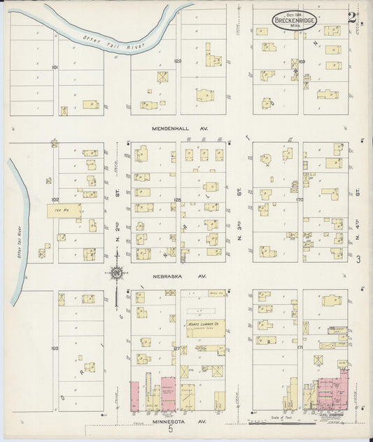 Sanborn Fire Insurance Map from Breckenridge, Wilkin County, Minnesota (1914), Sheet #0002 - Historic Sanborn Fire Insurance Map Print, vintage old map wall art, antique decor, genealogy gift, Minnesota Minnesota map