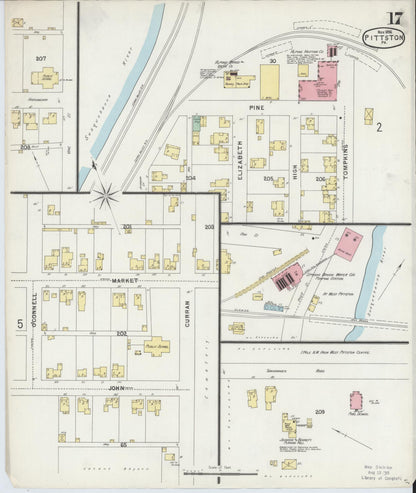 Sanborn Fire Insurance Map from Pittston, Luzerne County, Pennsylvania (1896), Sheet #0017 - Historic Sanborn Fire Insurance Map Print, vintage old map wall art, antique decor, genealogy gift, Pennsylvania Pennsylvania map