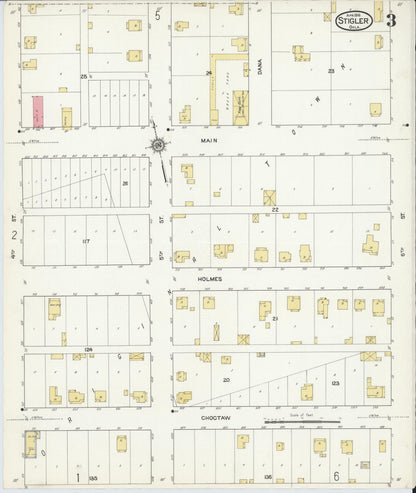 Sanborn Fire Insurance Map from Stigler, Haskell County, Oklahoma (1916), Sheet #0003 - Complete Map Set gallery image, historic Sanborn map, vintage wall art, Oklahoma Oklahoma