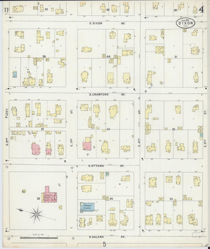 Sanborn Fire Insurance Map from Dixon, Lee County, Illinois (1897), Sheet #0004 - Complete Map Set gallery image, historic Sanborn map, vintage wall art, Illinois Illinois