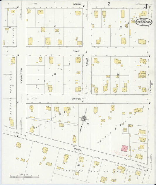 Sanborn Fire Insurance Map from Cerro Gordo, Piatt County, Illinois (1915), Sheet #0004 - Historic Sanborn Fire Insurance Map Print, vintage old map wall art, antique decor, genealogy gift, Illinois Illinois map
