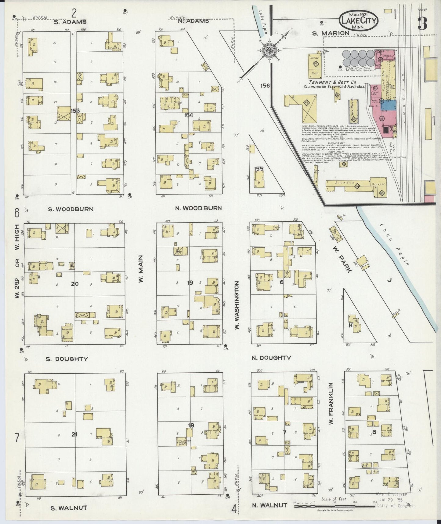 Sanborn Fire Insurance Map from Lake City, Wabasha County, Minnesota (1921), Sheet #0003 - Complete Map Set gallery image, historic Sanborn map, vintage wall art, Minnesota Minnesota