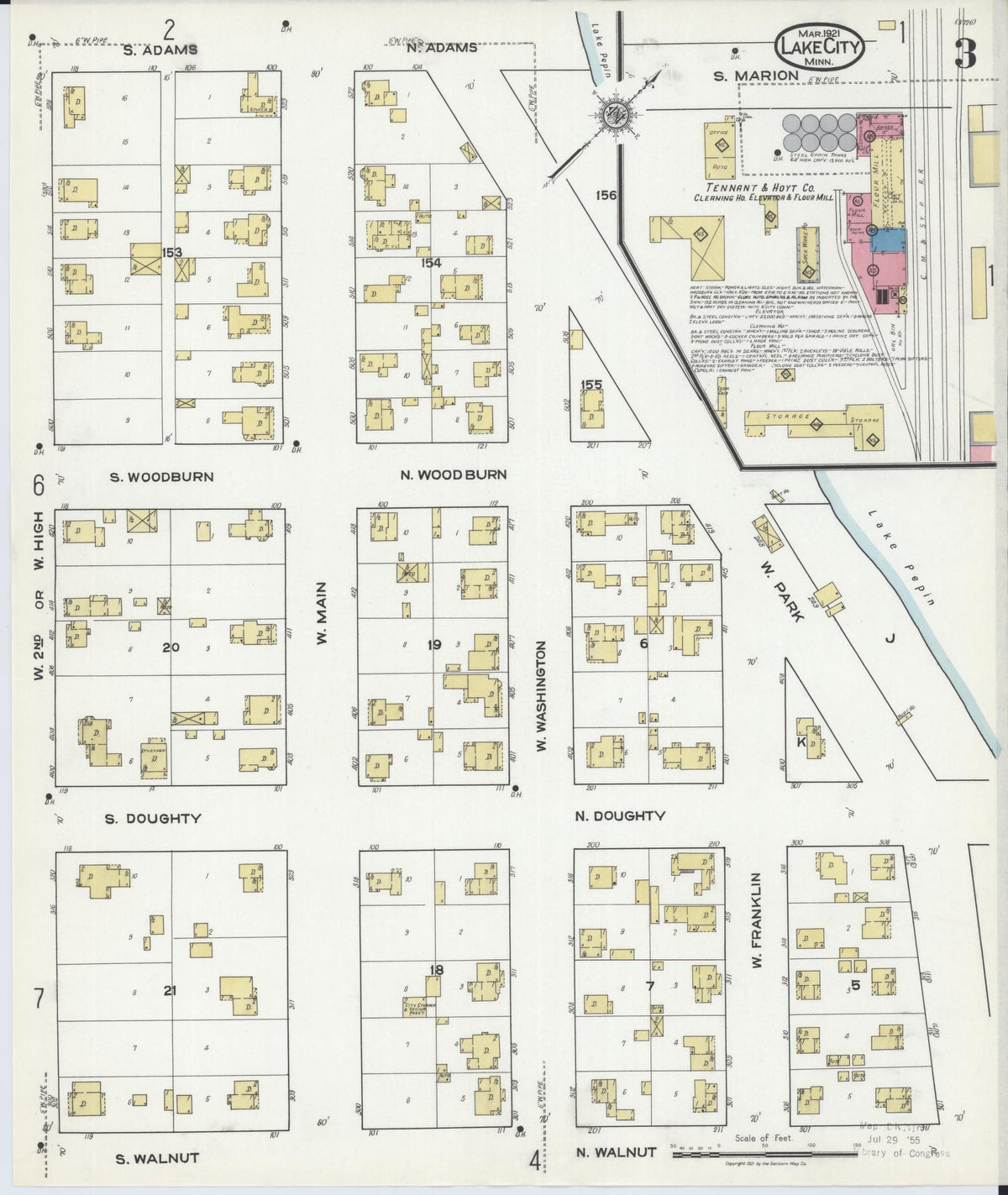 Sanborn Fire Insurance Map from Lake City, Wabasha County, Minnesota (1921), Sheet #0003 - Complete Map Set gallery image, historic Sanborn map, vintage wall art, Minnesota Minnesota