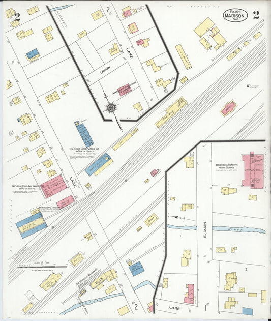 Sanborn Fire Insurance Map from Madison, Lake County, Ohio (1924), Sheet #0002 - Historic Sanborn Fire Insurance Map Print, vintage old map wall art, antique decor, genealogy gift, Ohio Ohio map