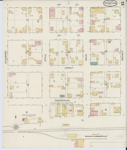 Sanborn Fire Insurance Map from Trenton, Clinton County, Illinois (1893), Sheet #0002 - Complete Map Set gallery image, historic Sanborn map, vintage wall art, Illinois Illinois