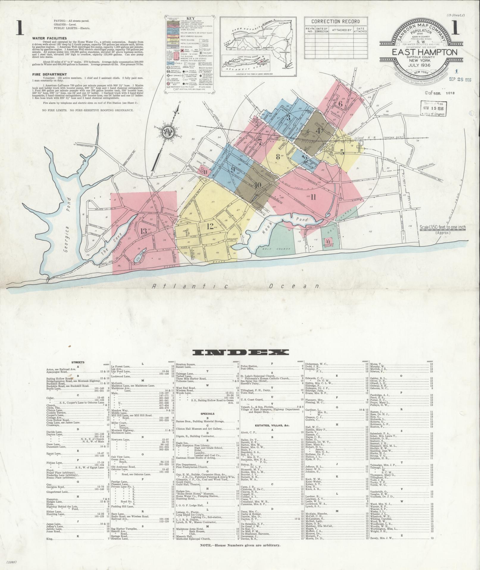 Sanborn Fire Insurance Map from Easthampton, Suffolk County, New York. (1936) – Historic Sanborn Fire Insurance Map Print