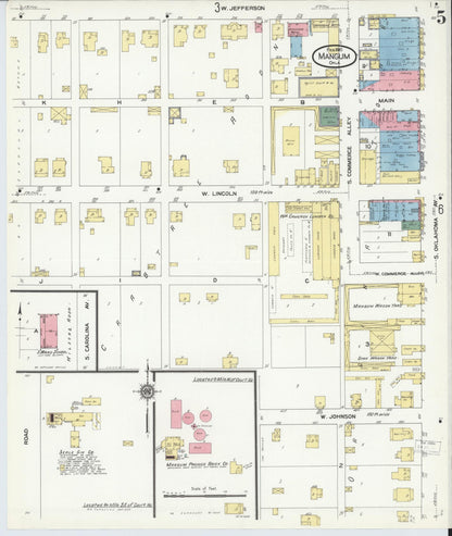 Sanborn Fire Insurance Map from Mangum, Greer County, Oklahoma (1910), Sheet #0005 - Complete Map Set gallery image, historic Sanborn map, vintage wall art, Oklahoma Oklahoma