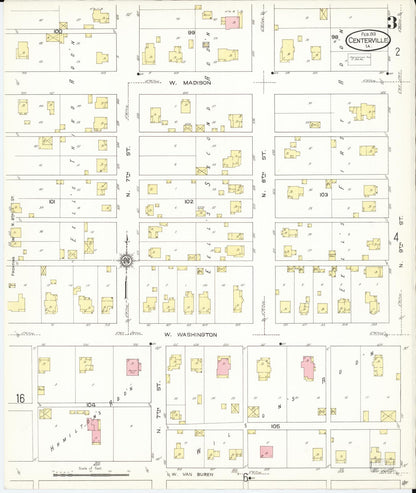 Sanborn Fire Insurance Map from Centerville, Appanoose County, Iowa (1913), Sheet #0003 - Historic Sanborn Fire Insurance Map Print