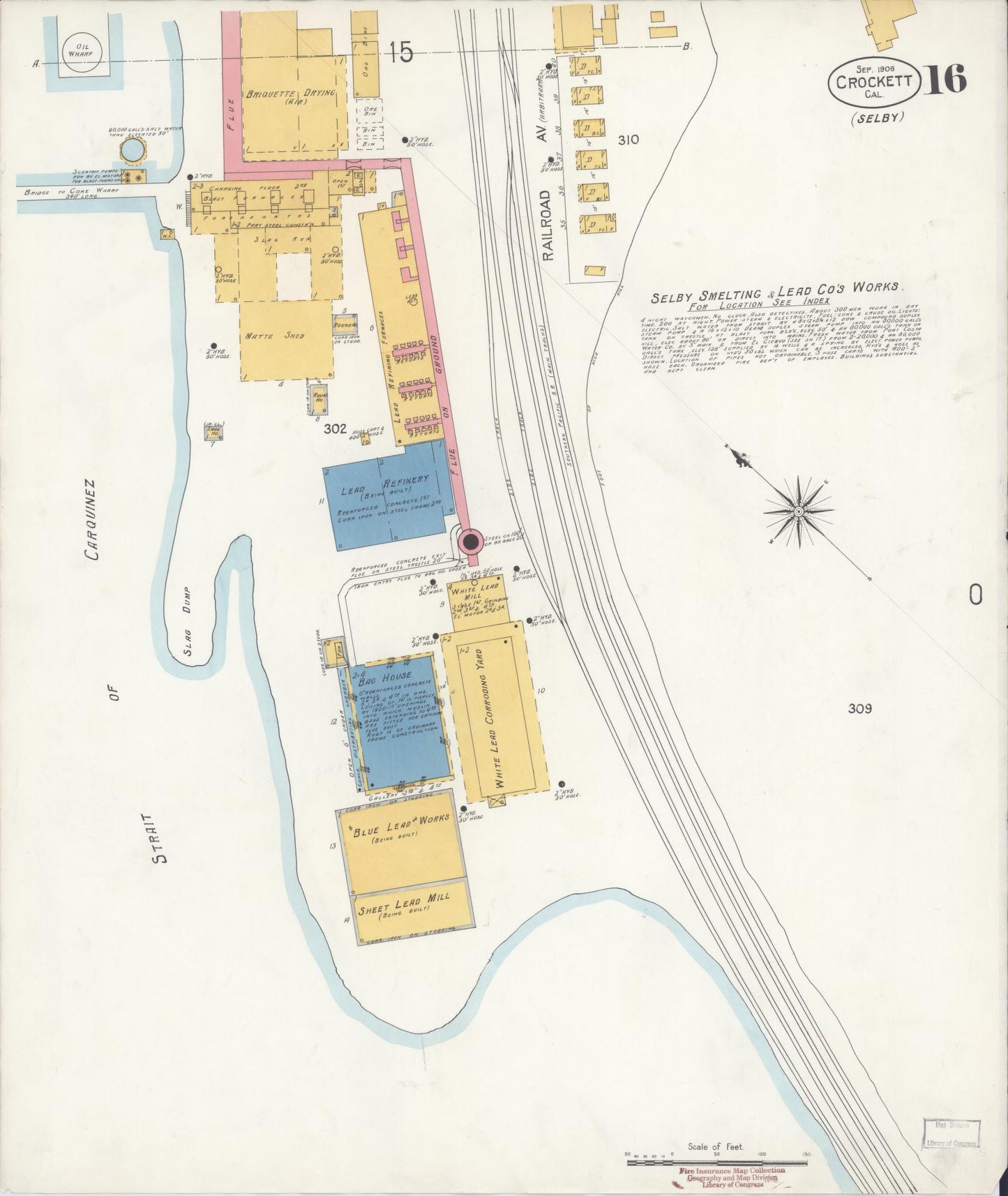 Sanborn Fire Insurance Map from Crockett, Contra Costa County, California (1906), Sheet #0016 - Complete Map Set gallery image, historic Sanborn map, vintage wall art, California California