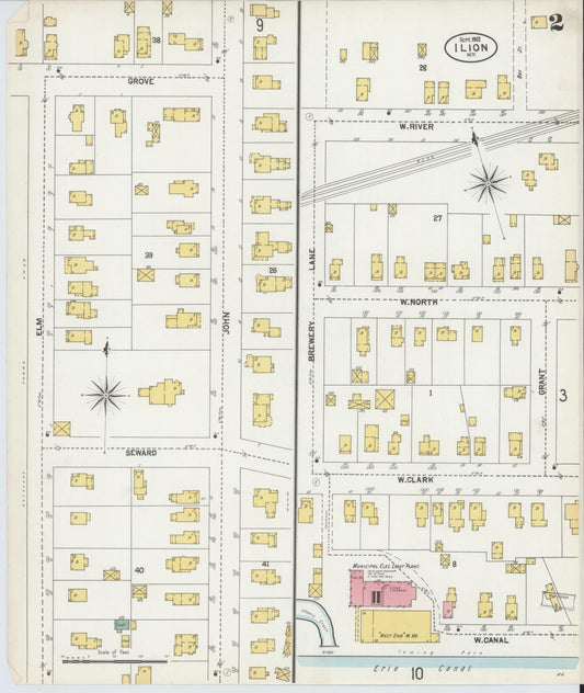 Sanborn Fire Insurance Map from Ilion, Herkimer County, New York (1902), Sheet #0002 - Historic Sanborn Fire Insurance Map Print, vintage old map wall art, antique decor, genealogy gift, New York New York map