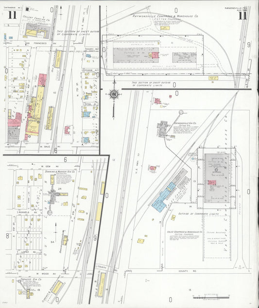 Sanborn Fire Insurance Map from Raymondville, Willacy County, Texas (1948), Sheet #0011 - Historic Sanborn Fire Insurance Map Print, vintage old map wall art, antique decor, genealogy gift, Texas Texas map