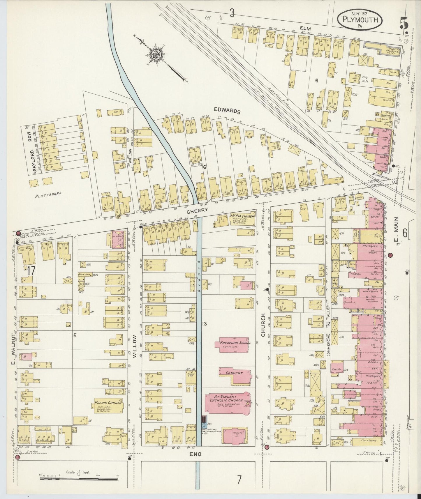 Sanborn Fire Insurance Map from Plymouth, Luzerne County, Pennsylvania (1912), Sheet #0005 - Complete Map Set gallery image, historic Sanborn map, vintage wall art, Pennsylvania Pennsylvania