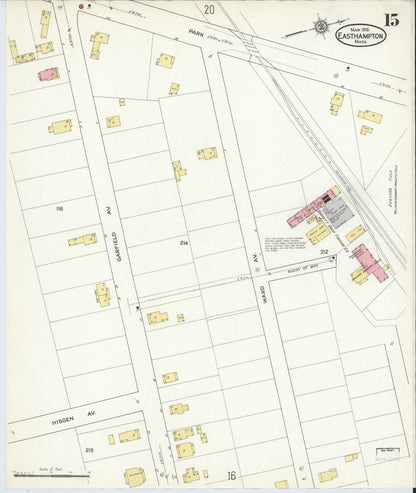 Sanborn Fire Insurance Map from East Hampton, Hampshire County, Massachusetts (1916), Sheet #0015 - Complete Map Set gallery image, historic Sanborn map, vintage wall art, Massachusetts Massachusetts
