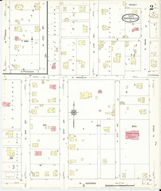 Sanborn Fire Insurance Map from Centerville, Appanoose County, Iowa (1913), Sheet #0002 - Historic Sanborn Fire Insurance Map Print, vintage old map wall art