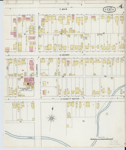 Sanborn Fire Insurance Map from Xenia, Greene County, Ohio (1895), Sheet #0004 - Complete Map Set gallery image, historic Sanborn map, vintage wall art, Ohio Ohio