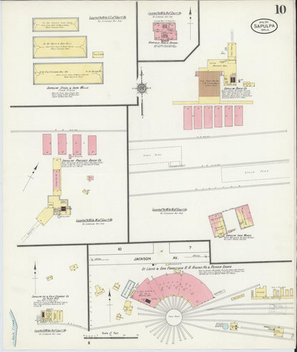 Sanborn Fire Insurance Map from Sapulpa, Creek County, Oklahoma (1911), Sheet #0010 - Complete Map Set gallery image, historic Sanborn map, vintage wall art, Oklahoma Oklahoma