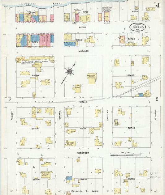Sanborn Fire Insurance Map from Durand, Pepin County, Wisconsin (1910), Sheet #0004 - Historic Sanborn Fire Insurance Map Print, vintage old map wall art, antique decor, genealogy gift, Wisconsin Wisconsin map