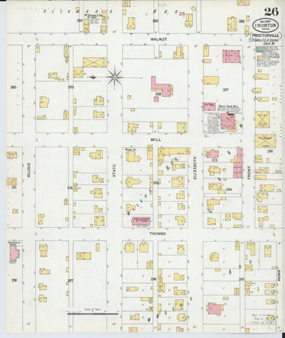 Sanborn Fire Insurance Map from Ironton, Lawrence County, Ohio (1900), Sheet #0026 - Historic Sanborn Fire Insurance Map Print, vintage old map wall art, antique decor, genealogy gift, Ohio Ohio map