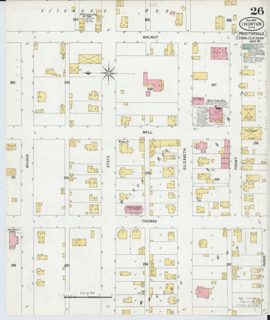 Sanborn Fire Insurance Map from Ironton, Lawrence County, Ohio (1900), Sheet #0026 - Historic Sanborn Fire Insurance Map Print, vintage old map wall art, antique decor, genealogy gift, Ohio Ohio map