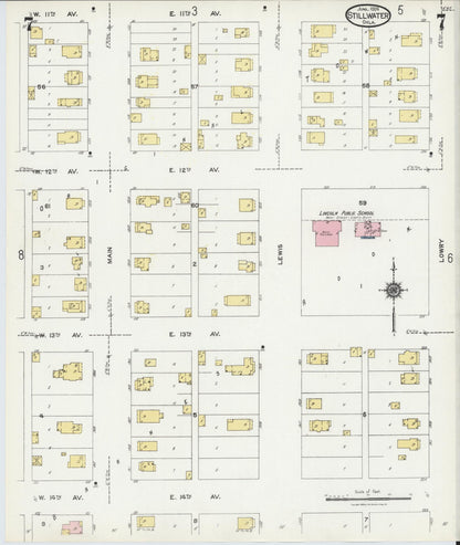 Sanborn Fire Insurance Map from Stillwater, Payne County, Oklahoma (1924), Sheet #0007 - Complete Map Set gallery image, historic Sanborn map, vintage wall art, Oklahoma Oklahoma