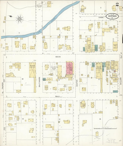 Sanborn Fire Insurance Map from Heppner, Morrow County, Oregon (1901), Sheet #0002 - Complete Map Set gallery image, historic Sanborn map, vintage wall art, Oregon Oregon