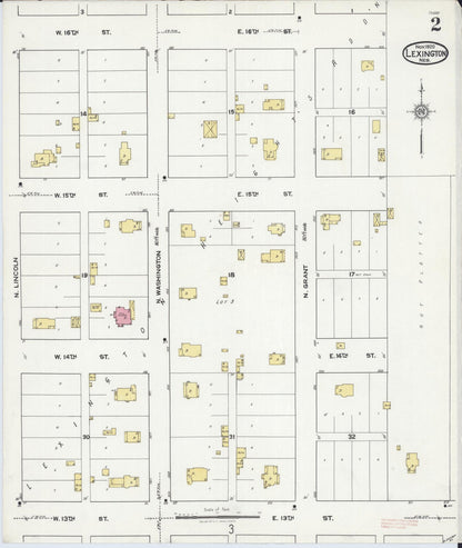 Sanborn Fire Insurance Map from Lexington, Dawson County, Nebraska (1920), Sheet #0002 - Complete Map Set gallery image, historic Sanborn map, vintage wall art, Nebraska Nebraska