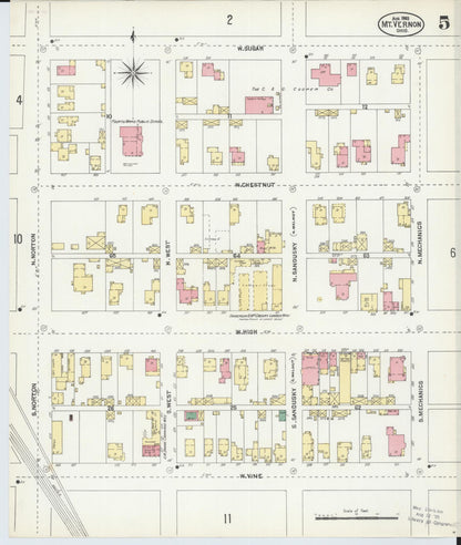 Sanborn Fire Insurance Map from Mount Vernon, Knox County, Ohio (1903), Sheet #0005 - Historic Sanborn Fire Insurance Map Print, vintage old map wall art, antique decor, genealogy gift, Ohio Ohio map
