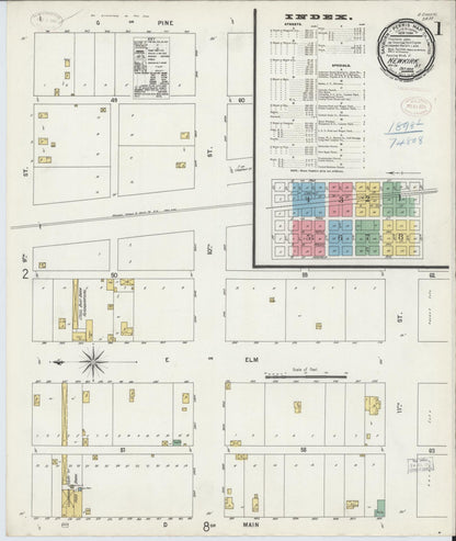 Sanborn Fire Insurance Map from Newkirk, Kay County, Oklahoma (1898), Sheet #0001 - Complete Map Set gallery image, historic Sanborn map, vintage wall art, Oklahoma Oklahoma