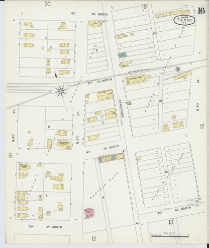 Sanborn Fire Insurance Map from Fargo, Cass County, North Dakota (1896), Sheet #0016 - Complete Map Set gallery image, historic Sanborn map, vintage wall art, North Dakota North Dakota