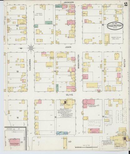 Sanborn Fire Insurance Map from Higginsport, Brown County, Ohio (1892), Sheet #0002 - Historic Sanborn Fire Insurance Map Print, vintage old map wall art, antique decor, genealogy gift, Ohio Ohio map