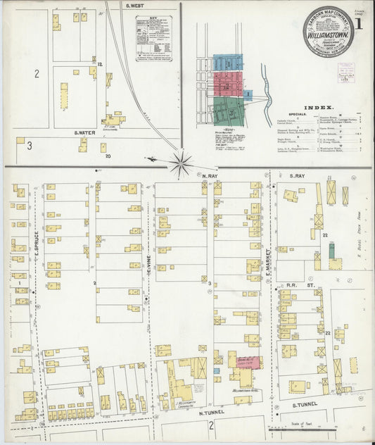 Sanborn Fire Insurance Map from Williamstown, Dauphin County, Pennsylvania (1902), Sheet #0001 - Historic Sanborn Fire Insurance Map Print, vintage old map wall art, antique decor, genealogy gift, Pennsylvania Pennsylvania map