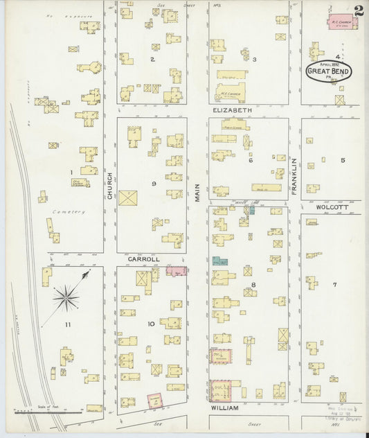 Sanborn Fire Insurance Map from Great Bend, Susquehanna County, Pennsylvania (1892), Sheet #0002 - Historic Sanborn Fire Insurance Map Print, vintage old map wall art, antique decor, genealogy gift, Pennsylvania Pennsylvania map