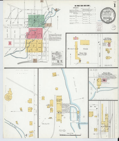 Sanborn Fire Insurance Map from Buchanan, Berrien County, Michigan (1900), Sheet #0001 - Historic Sanborn Fire Insurance Map Print, vintage old map wall art, antique decor, genealogy gift, Michigan Michigan map