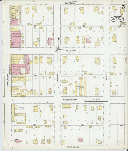 Sanborn Fire Insurance Map from Macomb, Mcdonough County, Illinois (1892), Sheet #0005 - Complete Map Set gallery image, historic Sanborn map, vintage wall art, Illinois Illinois