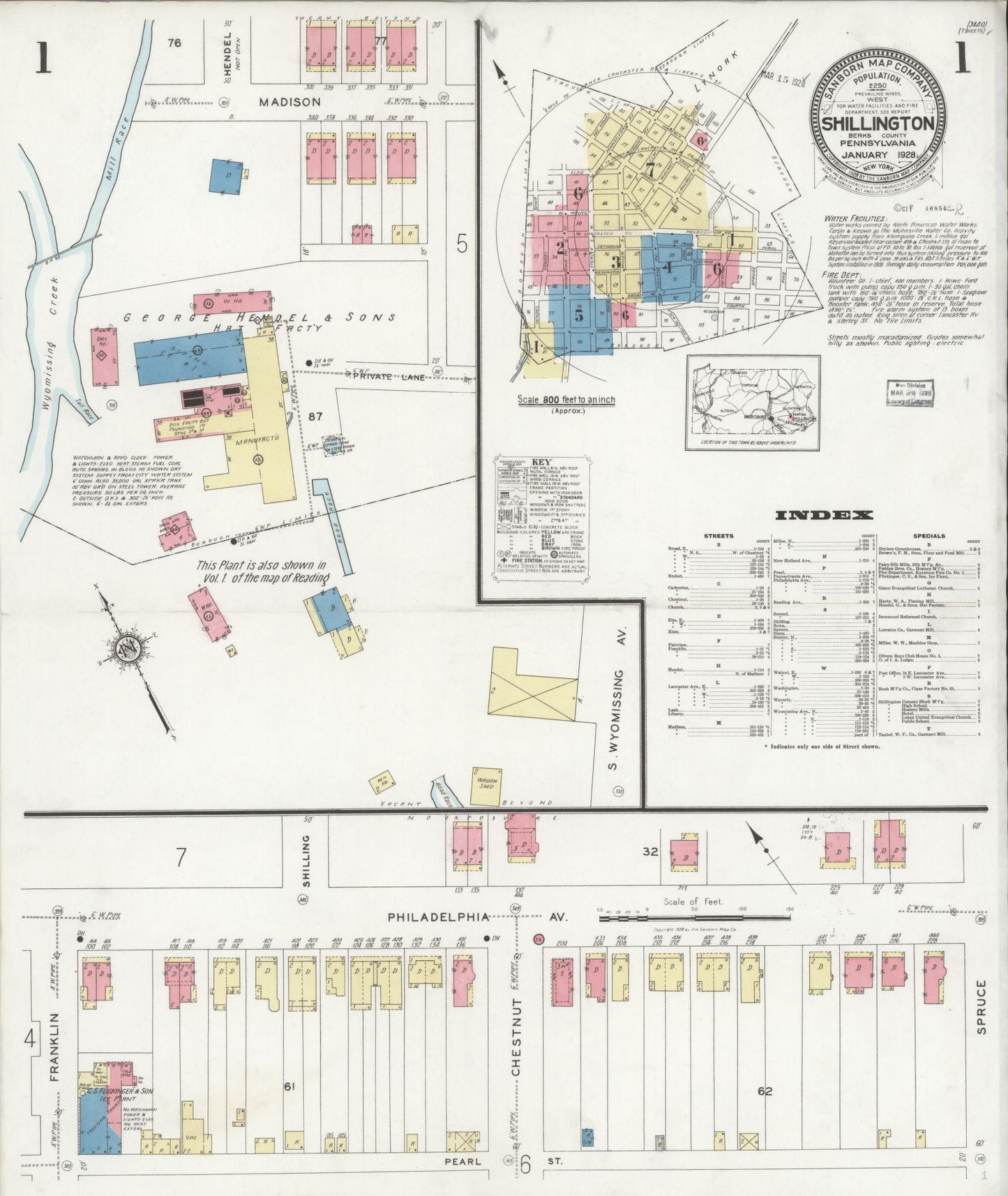 Sanborn Fire Insurance Map from Shillington, Berks County, Pennsylvania. (1928) – Historic Sanborn Fire Insurance Map Print