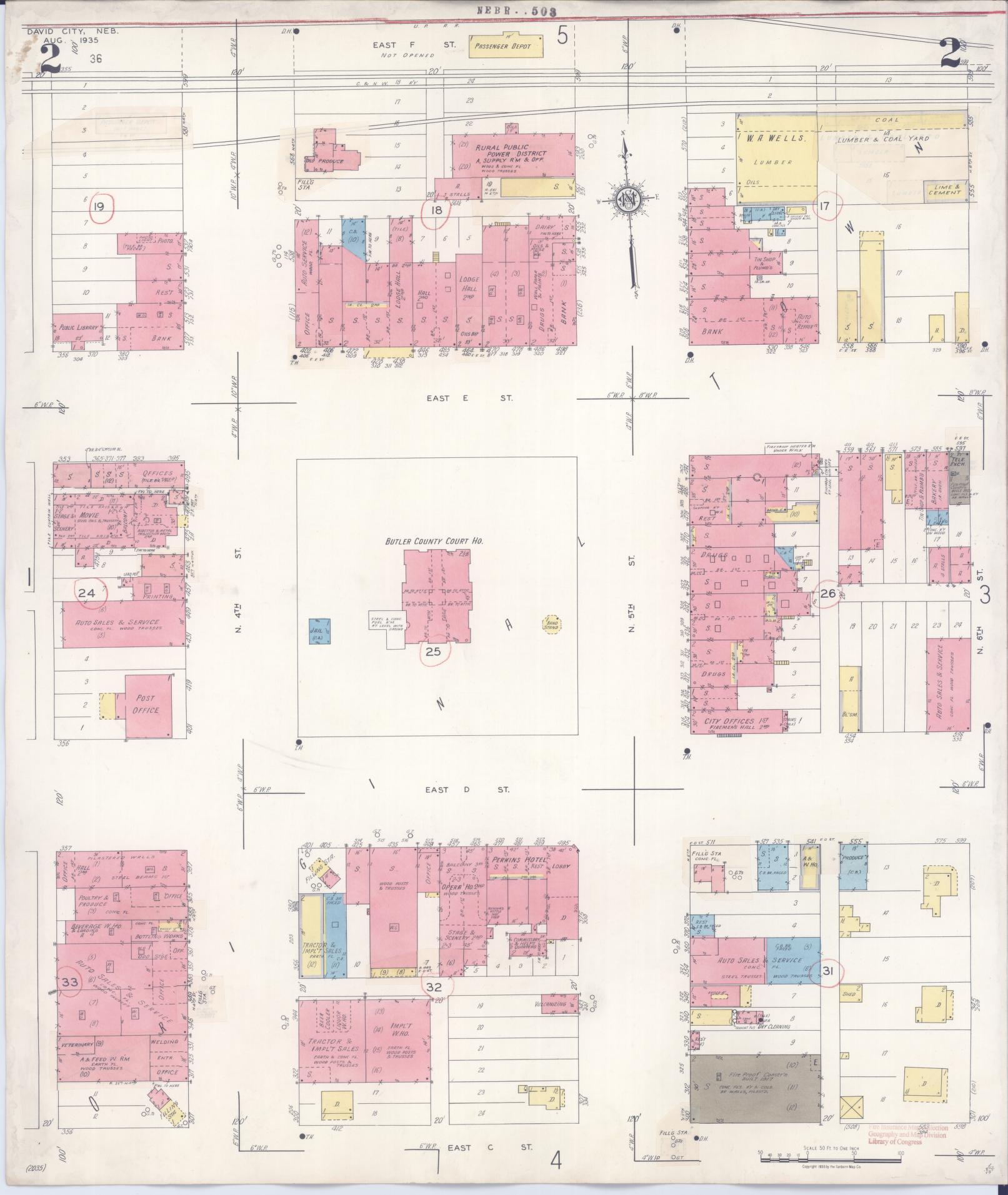 Sanborn Fire Insurance Map from David City, Butler County, Nebraska (1944), Sheet #0002 - Complete Map Set gallery image, historic Sanborn map, vintage wall art, Nebraska Nebraska