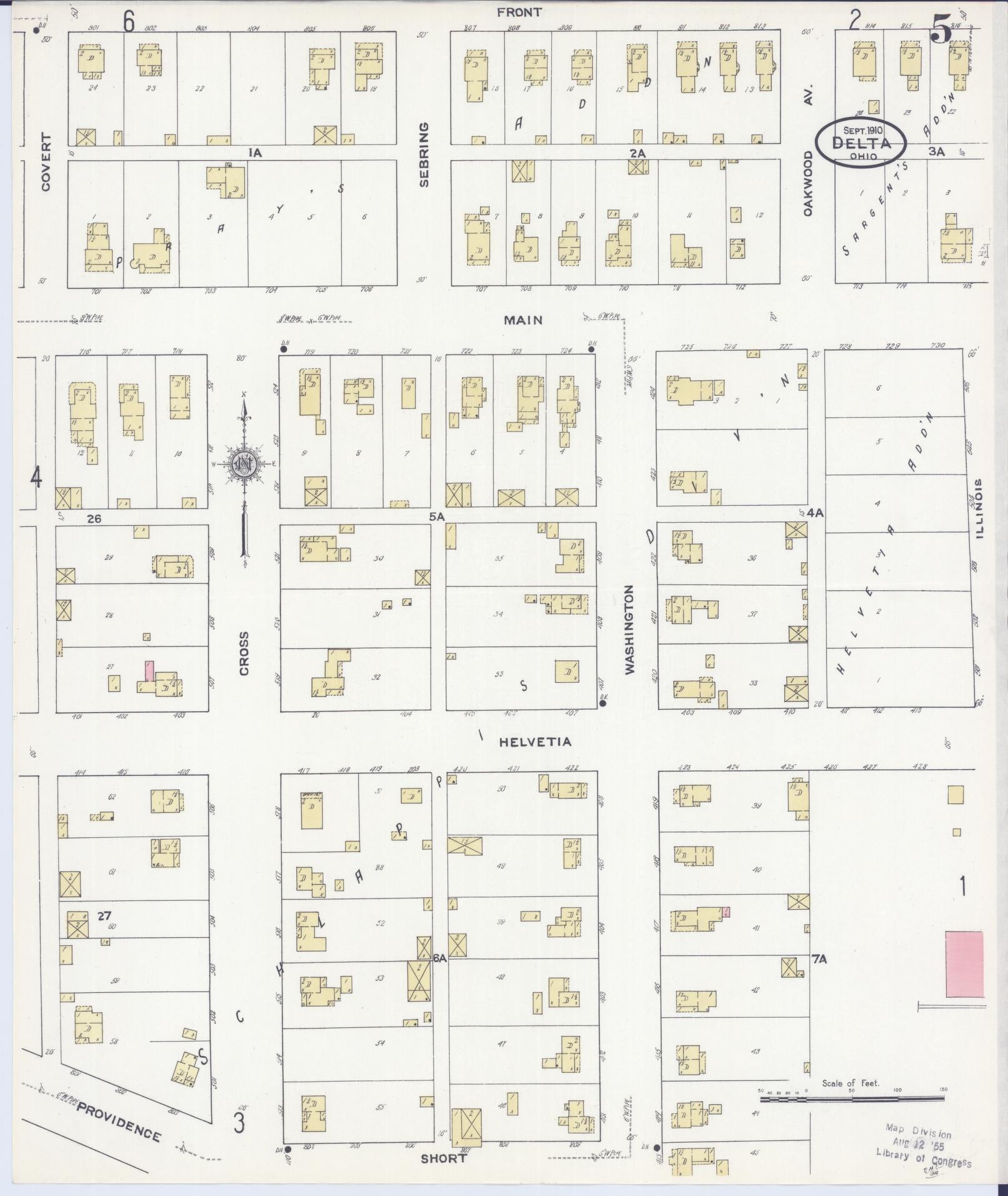 Sanborn Fire Insurance Map from Delta, Fulton County, Ohio (1910), Sheet #0005 - Historic Sanborn Fire Insurance Map Print, vintage old map wall art, antique decor, genealogy gift, Ohio Ohio map