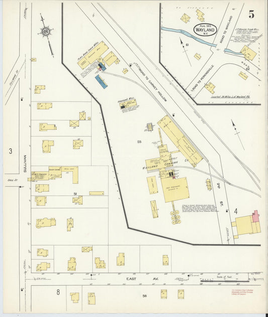 Sanborn Fire Insurance Map from Wayland, Steuben County, New York (1913), Sheet #0005 - Historic Sanborn Fire Insurance Map Print, vintage old map wall art, antique decor, genealogy gift, New York New York map